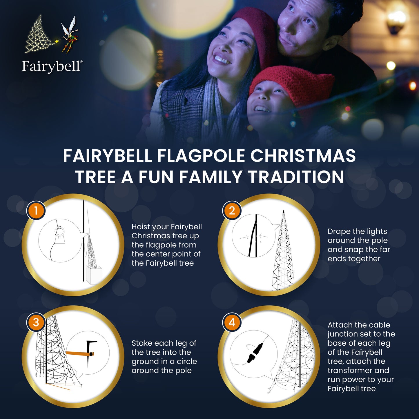 Fairybell | 25ft | 1,500 LED | Warm White/Red